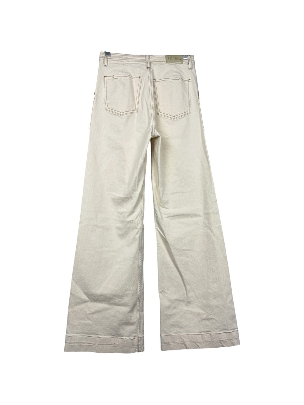 Anthropologie Pistola Penny Utility Ecru White Beige Wide Jeans - Picture 3 of 5